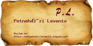 Petneházi Levente névjegykártya